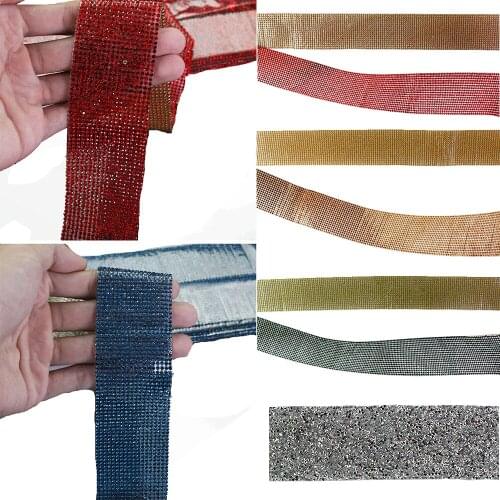 Rhinestones Banding DIY Crystal Trim 18 Row Wedding Bridal Belt Clothes Shoes Decoration Accessories 5yards T2860