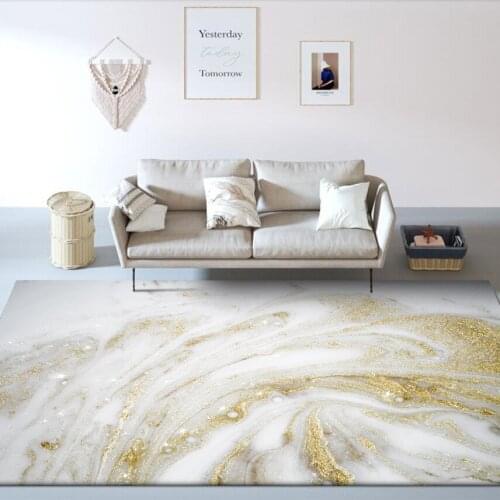 Light Luxury Modern Nordic Abstract Marble Pattern Flow Gold Bedroom Living Room Kitchen Mat Carpet Customization