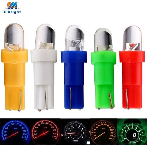 YM E-Bright 500PCS T5 Socket LED Bulbs with Wedge Base for Dashboards(Gauge bulbs) 12V DC F8 LED White Amber Blue Red Green
