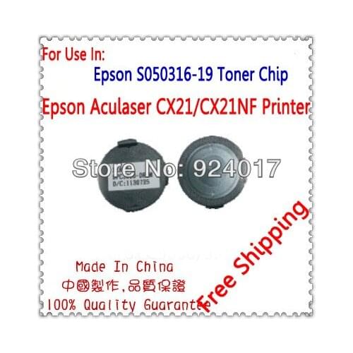Toner Chip For Epson CX 21 CX21 CX21n CX21nf CX21nfc CX21nfct CX21nft Printer,S050319 S050318 S050317 S050316 Toner Toner Chip