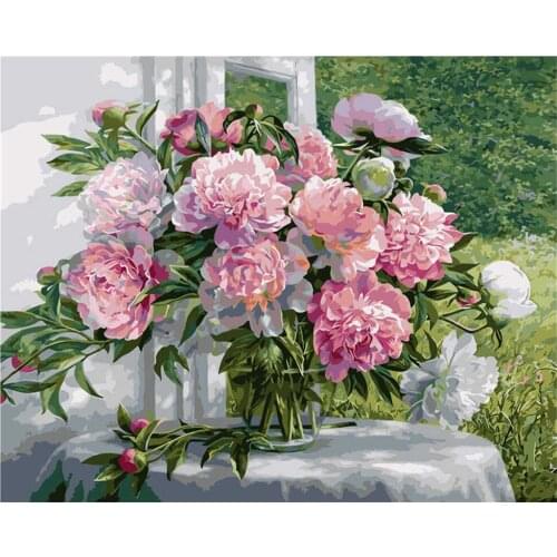 Home Decoration Wall Painting Factory Wholesale Accept Booking Pink Roses Painting By Numbers