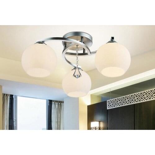 2019 Modern Ceiling Lights For Living Room 3 lights Flush Mount Ceiling Light Fixture (ChromeFinish) for Bedroom Living Room xu