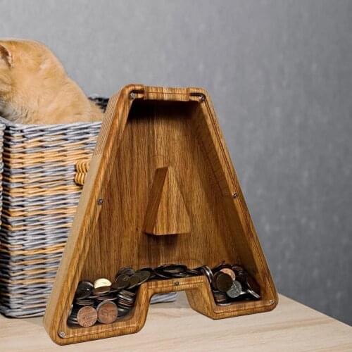 2021 1 Pcs Upstanding Piggy Bank Letter Money Box Eco-friendly Shaped Large Enough Burly Wood Meaningful Souvenir For Bedroom