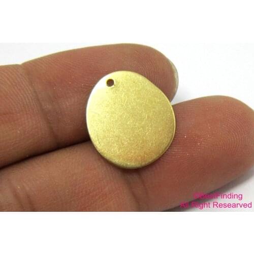 50pcs brass charms 18x16mm raw brass Irregular round earrings charms geometric pendant R391