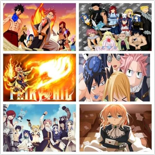 5d Diy Diamond Painting Anime Fairy Tail Animation Handmade Cross Stitch Mosaic Full Square Round Drill Diamond Embroidery Gift