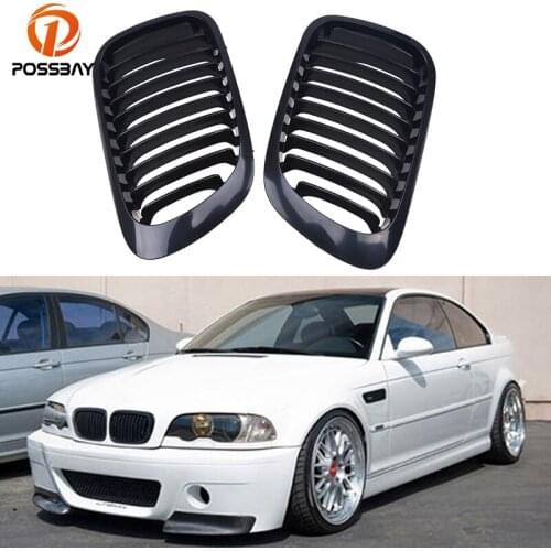 POSSBAY Auto Car Front Bumper Kidney Grill Racing Grille for BMW 3-Series BMW M3 Coupe 2000-2007 2door Voiture Grille Mesh Cover