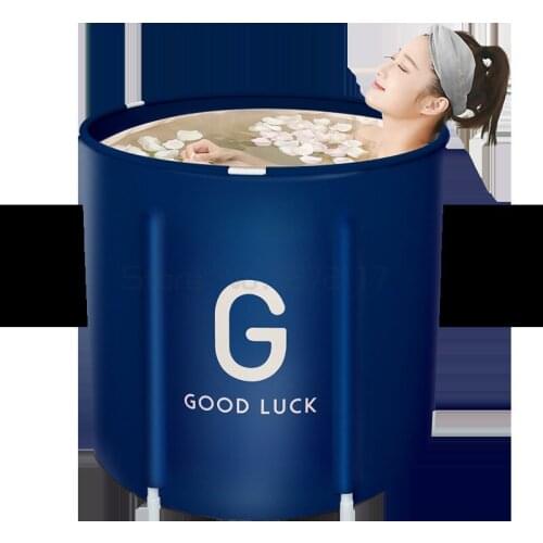 The bath barrel can be folded with a heater. The household whole body is thickened and heated. The bath barrel is heated