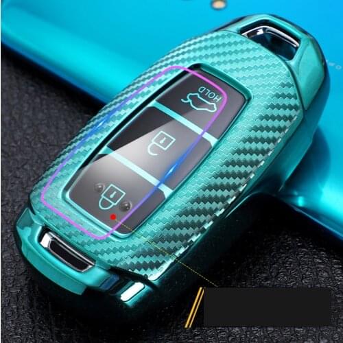 Carbon Fibre TPU Car Key Bag Case for Hyundai Fista Lafesta I30 Ix35 KONA Encino Solaris Azera Palisade 2017 2018 Accessories