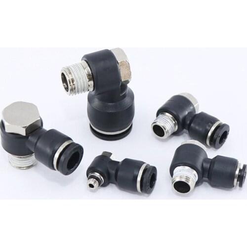 Black PH Series for 4/6/8/10/12/16 mm Male Thread L Shape Gas Quick Fittings Pneumatic Pipe Connector