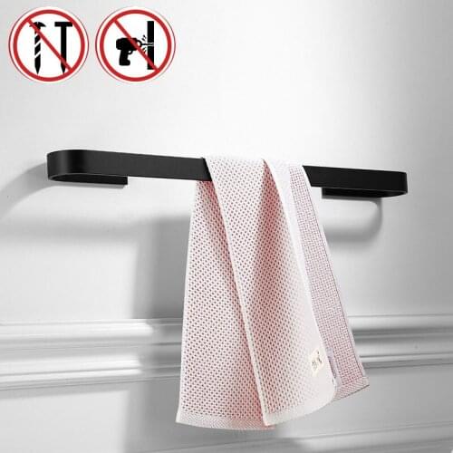 Punch-Free Bath Towel Holder Bathroom Towel Rack Wall Suction Toilet Towel Storage Rack Aluminum Is Durable полотенце для кухни