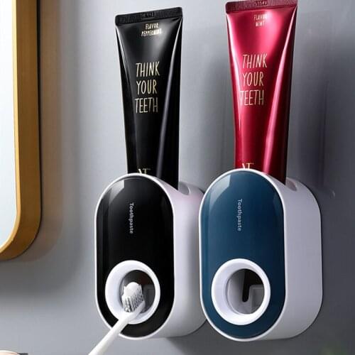 Bathroom Toothpaste Dispenser Automatic Toothpaste Squeezer Dust-proof Toothbrush Holder Wall Mount Stand Bath Accessories Set