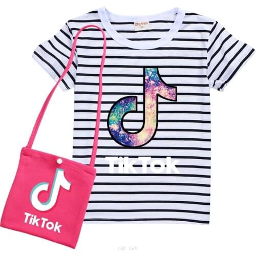 Baby Girls Boys Kawaii TIK TOK Print Cartoon T Shirt Girls Tops New Summer Kids Clothes Princess Cotton Tshirt