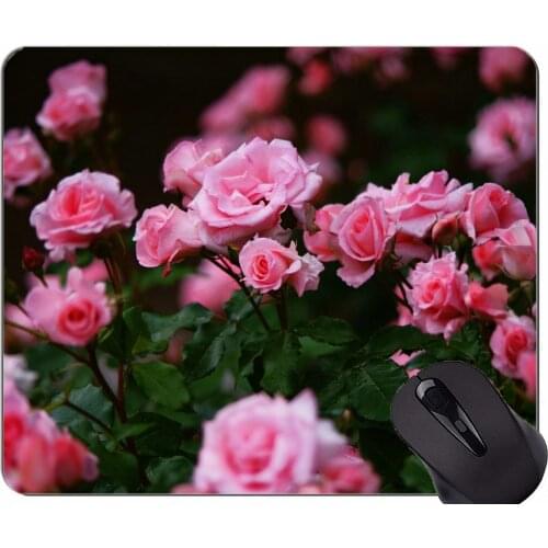 Gaming Mouse Mat,Nature rose rose bush flower -Stitched Edges