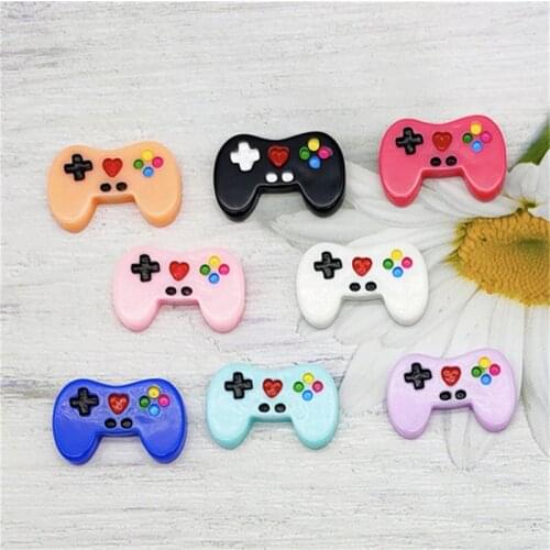 Julie Wang 10PCS Resin Artificial Gamepad Charms Random Color Pendant Bracelet Earrings Jewelry Making Accessory Decor