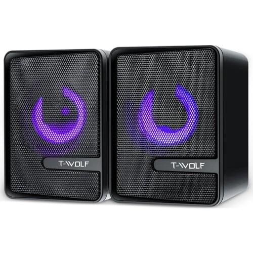 Computer speaker USB light and bass double diaphragm mobile phone notebook small stereo Luminous bass PC speaker mobile speaker