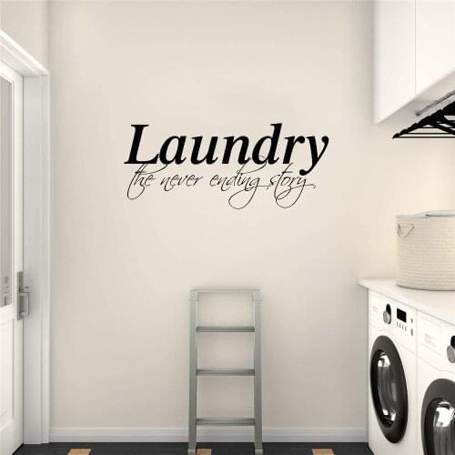 L Never Ending Story Quote Wall Sticker Washing Family Room Love Wall Decal For Laundry Room Bathroom Vinyl Decor dw10894