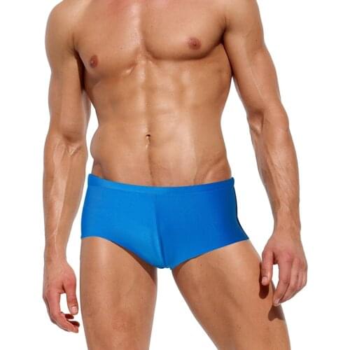 Mens Swim Shorts Beach Swimwear Swimming Trunks sexy solid Boxer shorts Quick-drying breathable beach shorts swim trunks