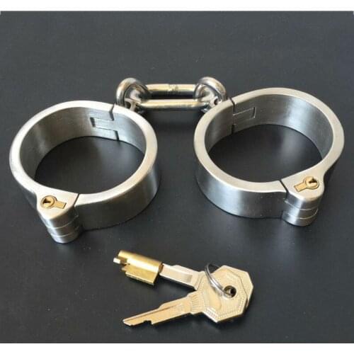 Stainless Steel Handcuffs For Sex Adult Games BDSM Bondage Torture Sex Tools For Couples Toys Hand Cuffs Slave Restraints