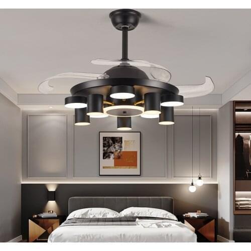 Invisible fan light household living room dining room bedroom ceiling LED fan chandelier modern minimalist large wind fan