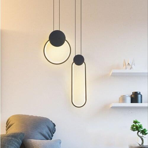 Nordic Minimalist Pendant Lamp LED Modern Geometric LED Hanging Light For Bedside Kitchen Living Room Restaurant Cafe Shop Bar