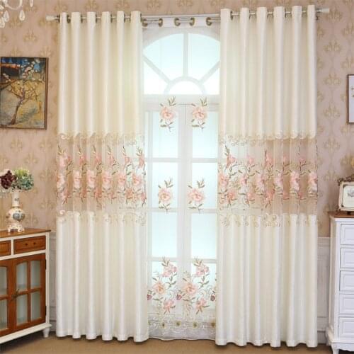 AS New Custom embroidery Nordic simple new high-end European modern light luxury Window Curtains for Living dining room bedroom