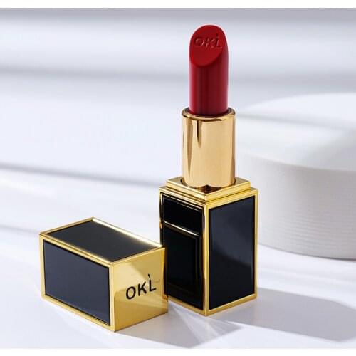 4Co New black square tube lipstick Moisturizing Lip Gloss Professional Rouge Waterproof Long Lasting Cosmetics Beauty Lips stick