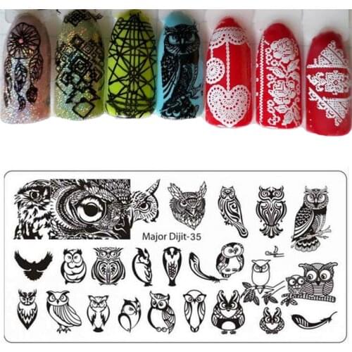 Major Dijit Nail Stamping Plates Templa 3D Flower Animal Pattern Nail Art Stamp Stamping Template Image Plate Stencil Nails Tool