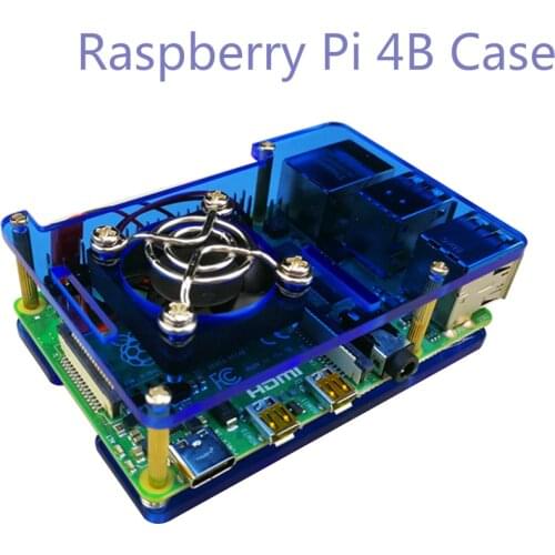 Raspberry Pi 4 Case Acrylic Box Cover Shell With Cooling Fan Multi-color Optional For Raspberry Pi 4 Model B