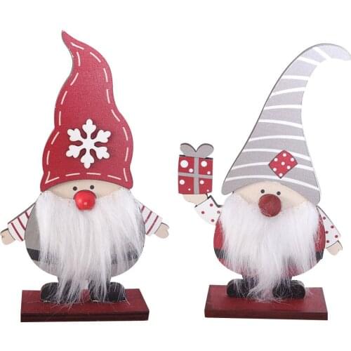 Christmas Decor Nordic Creative Wooden Santa Claus Desktop Ornaments Christmas Ornaments Scene Decoration Props Home Decor