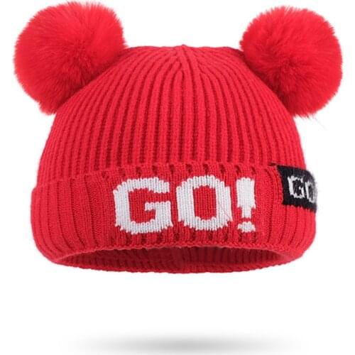 Baby Cap, Protective Ear Hat, Cartoon Plush Ball Edge Curl Winter Relaxed Breathable Warm Word Woven Hat