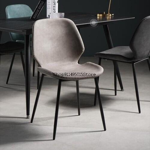 Nordic Dining Table And Chair Simple Home Desk Stool Backrest Makeup Chair Modern Hotel Restaurant Light Luxury Leather Chair