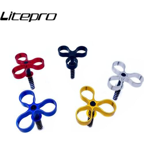 Folding Bike Plum Blossom Faucet Knob Handlebar Buckle Aluminum Alloy Faucet Buckel For Brompton Bicycle Parts