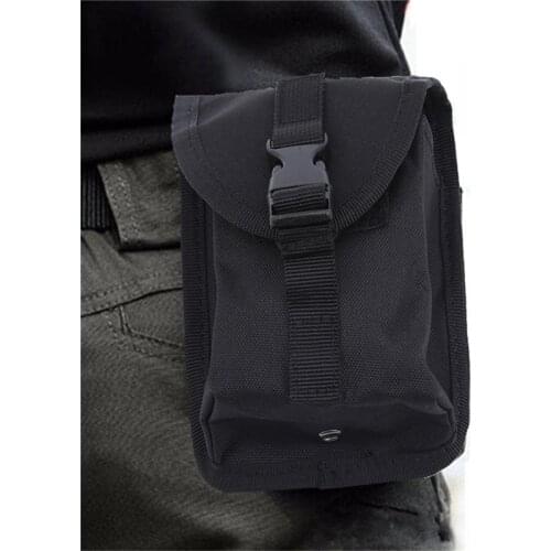 Outdoor Camping Hiking Phone Bag Black 600D Nylon Diving Weight Belt Pockets With Quick Release Buckle 14x12 Cm