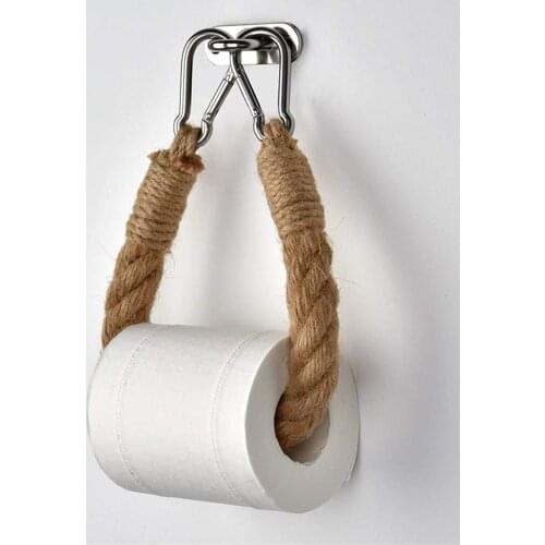 Rope Hemp Rope Handmade Retro Tissue Holder Toilet Roll Holder Creative Wall Hanging Rack