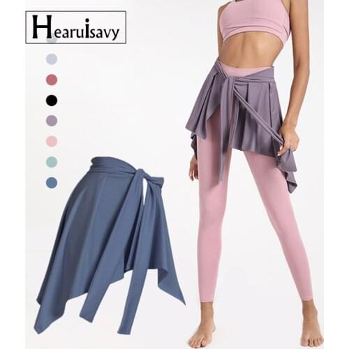 Yoga Skirts Long Straps One Piece Tennis Ballet Skirt Jogging Women All-match Hip Covering Bottoms Sportswear Running Gym Shorts