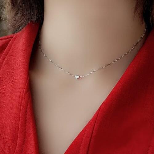 Bohemian Silver Color Shiny Heart Necklaces For Women Long Choker Necklace Statement Christmas Jewelry Collares