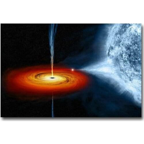 086 BLACK HOLE Galaxy Milky Way Space Wall Silk Cloth Poster Art Decoration Gift