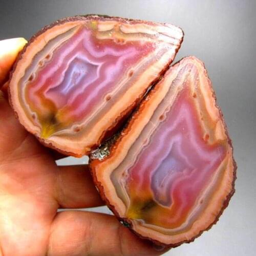 183g Pair of Unpolished Achat Agate Thunderegg Half Geode - crystals and stones healing Mineral specimen Home Decor L0300