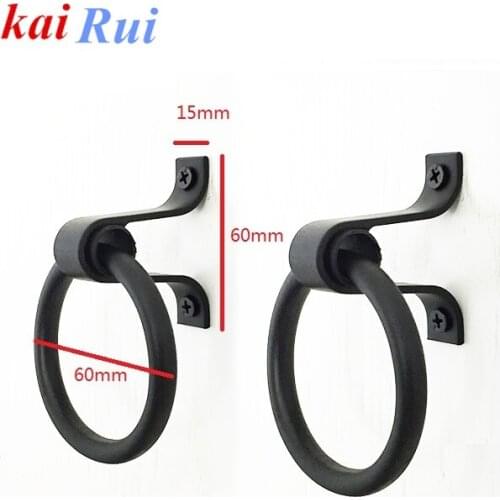 2Pcs/Lot Iron Round Ring Kitchen Cupboard Furniture Cabinet Drawer Chest Pull Ring Vintage Rural Handle Knob
