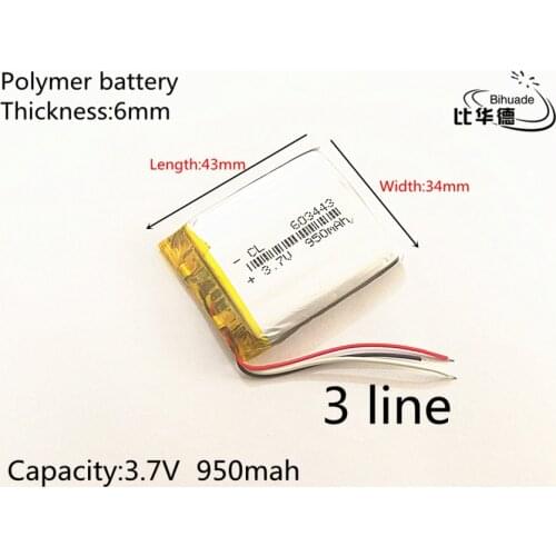 3 line 603443 3.7V 950MAH Original Battery GPS navigation built- in lithium polymer battery