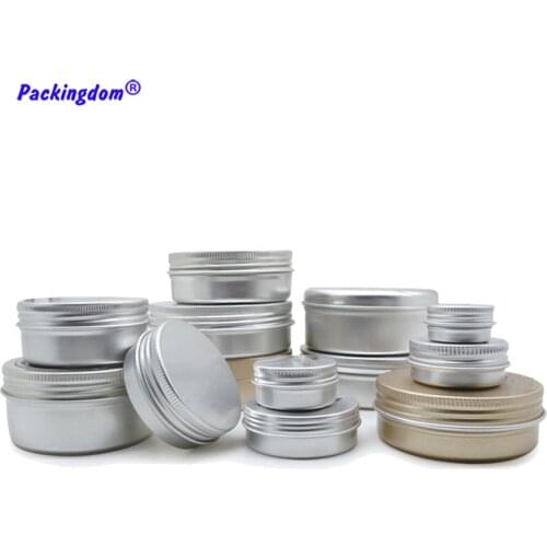 50pcs Aluminum Candle Jar Refill Metal Container Empty Cream Lip Balm Tin Box Hair Wax Pot Silver Can 5g 15g 30g 50g 80g 100g