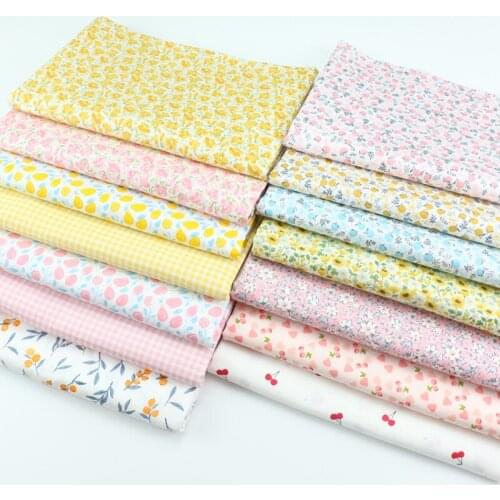 50x160cm Custom Small Floral Cotton Poplin Sewing Fabric Grils Dress Parent-Child Garment Material Picnic Tablecloth Cloth