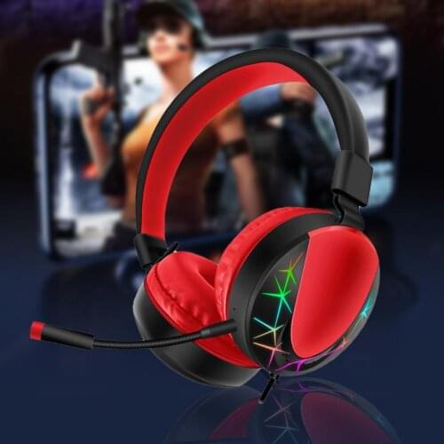 AKZ-021 RGB luminous head-mounted professional gaming headset host gaming wired headset with detachable plug-in microphone