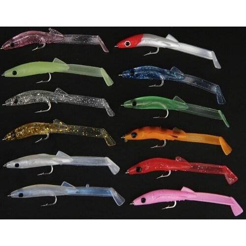 Ardea 8pcs Black Minnow jigging Hook 65mm/1.5g Rotate Silicone Bait Swimbait Wobblers bass jighead Baitfishing Fishing Tackle