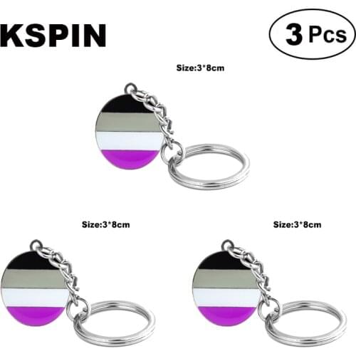 Asexual Pride Key Ring Lapel Pin Brooches Pins Flag badge Brooch Badges