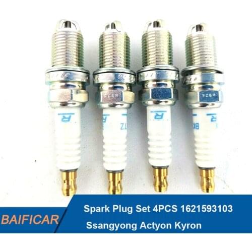 Baificar Brand New Genuine Spark Plug Set 4PCS #1621593103 For Ssangyong Actyon Kyron