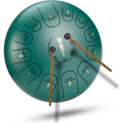 Steel Tongue drum 12 inch 13 tones Ethereal drum handpan drum Tang drum Beginners musical instrument Percussion Green drum