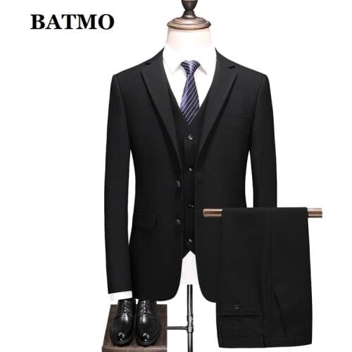 BATMO 2021 new arrival casual suits men,wedding dress,jackets+pants+vest 8659