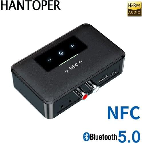 Bluetooth 5.0 Receiver Transmitter NFC Stereo Wireless Adapter With 3.5mm AUX/RCA USB Disk Music Reading Touch Button