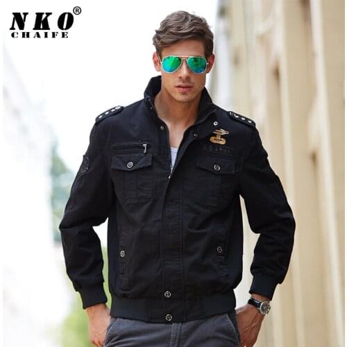 CHAIFENKO Cotton Military Jackets Men Fashion Casual Bomber Flight Men Jacket New Spring Autumn Pilot Cargo Jacket Coat Men 4XL